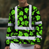 Hi Vis Long Sleeve Reflective Tapes Green Neon Flowers 3 Custom Name