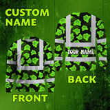Hi Vis Long Sleeve Reflective Tapes Green Neon Flowers 3 Custom Name