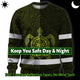 Hi Vis Long Sleeve Reflective Tapes Lime Neon Hawaii Turtle Hi-Vis Work Shirt