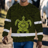 Hi Vis Long Sleeve Reflective Tapes Lime Neon Hawaii Turtle Custom Name