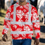 Hi Vis Long Sleeve Reflective Tapes Red Neon Flowers Hi-Vis Work Shirt