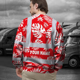 Hi Vis Long Sleeve Reflective Tapes Red Neon Flowers Custom Name