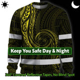 Hi Vis Long Sleeve Reflective Tapes Yellow Neon Hawaii Whale Custom Name