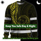 Hi Vis Long Sleeve Reflective Tapes Yellow Neon Hawaii Whale Hi-Vis Work Shirt