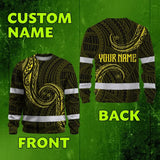 Hi Vis Long Sleeve Reflective Tapes Yellow Neon Hawaii Whale Custom Name
