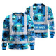 Blue Neon Flowers 4 Hi-Vis Long Sleeve Shirt