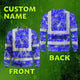 Blue Neon Flowers Hi-Vis Long Sleeve Shirt