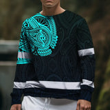 Hi Vis Long Sleeve Shirt Reflective Tapes Blue Neon Hawaii 2 Custom Name