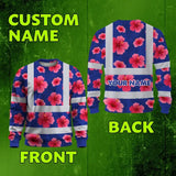 Hi Vis Long Sleeve Shirt Reflective Tapes Blue Neon Pink Flowers Custom Name