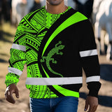 Hi Vis Long Sleeve Shirt Reflective Tapes Green Neon Hawaii Custom Name