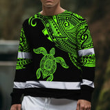 Hi Vis Long Sleeve Shirt Reflective Tapes Green Neon Turtle Hawaii Custom Name
