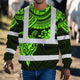 Green Turtle Flower Hi-Vis Long Sleeve Shirt