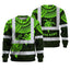 Green Turtle Flower Hi-Vis Long Sleeve Shirt