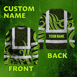 Hi Vis Long Sleeve Shirt Reflective Tapes Hawaiian Polynesian Tribal Custom Name