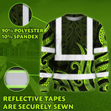 Hi Vis Long Sleeve Shirt Reflective Tapes Hawaiian Polynesian Tribal Custom Name