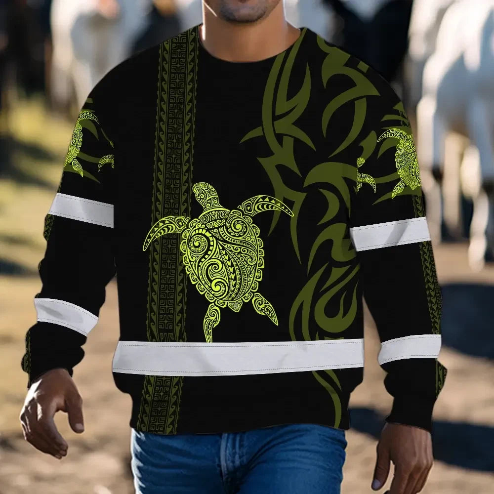 Hi Vis Long Sleeve Shirt Reflective Tapes Lime Neon Hawaiian Polynesian Tribal Custom Name