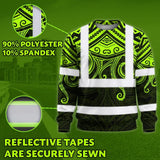 Hi Vis Long Sleeve Shirt Reflective Tapes Octopus Hawaiian Polynesian Tribal Custom Name