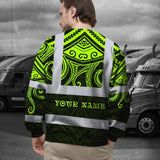Hi Vis Long Sleeve Shirt Reflective Tapes Octopus Hawaiian Polynesian Tribal Custom Name