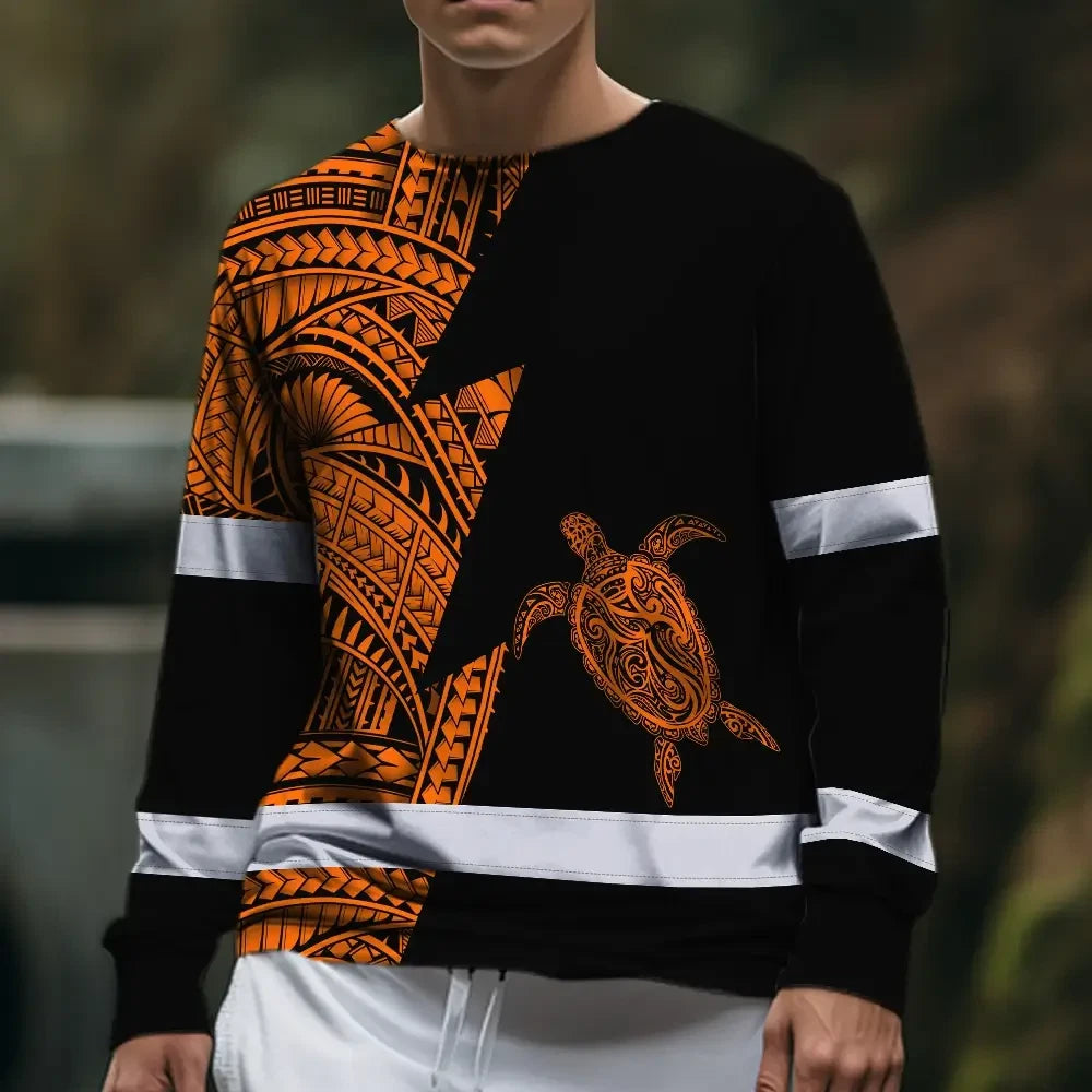 Hi Vis Long Sleeve Shirt Reflective Tapes Orange Neon Turtle Hawaii Custom Name