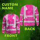 Pink Neon Flowers Hi-Vis Long Sleeve Shirt