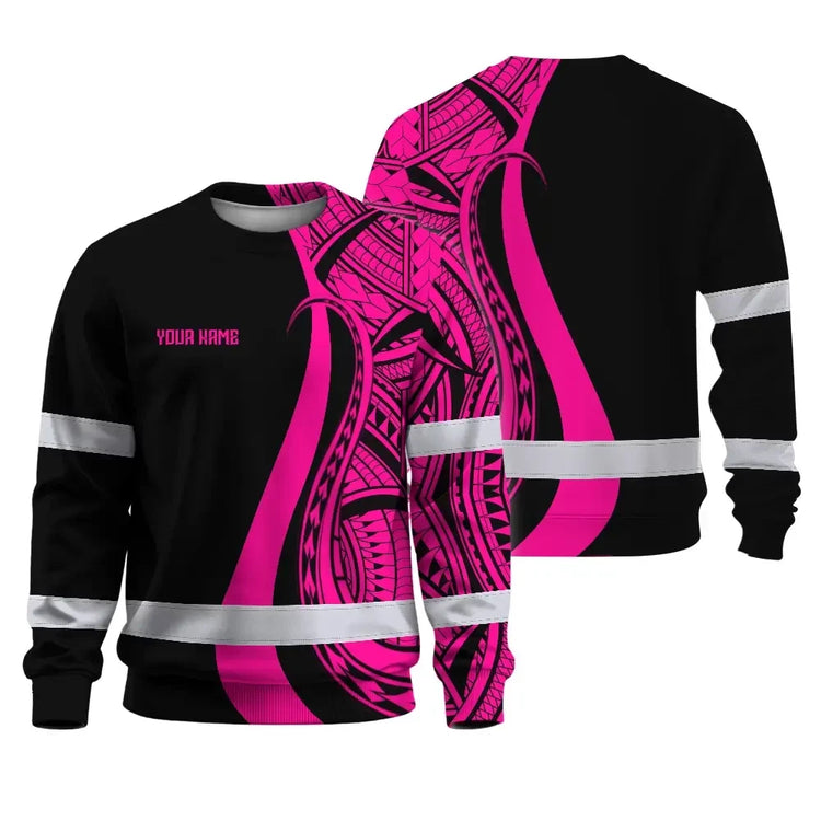 Pink Neon Hawaii Hi-Vis Long Sleeve Shirt