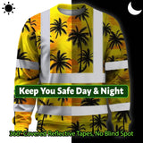 Hi Vis Long Sleeve Shirt Reflective Tapes Yellow Neon Flowers Custom Name