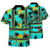 Hi Vis Polo Shirt Reflective Tapes Blue Neon Flowers Custom Name