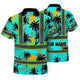 Blue Neon Flowers Hi-Vis Polo Shirt