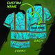 Blue Neon Flowers Hi-Vis Polo Shirt