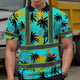 Blue Neon Flowers Hi-Vis Polo Shirt