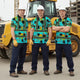 Blue Neon Flowers Hi-Vis Polo Shirt