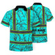 Blue Neon Flowers Hi-Vis Polo Shirt