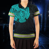 Hi Vis Polo Shirt Reflective Tapes Blue Neon Hawaii Custom Name