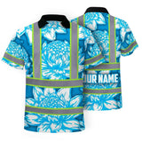Hi Vis Polo Shirt Reflective Tapes Blue Neon White Protea Custom Name Safety Workwear For Workers, Truckers, Operators