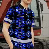 Hi Vis Polo Shirt Reflective Tapes Blue Violet Native Custom Name Safety Workwear For Workers, Truckers, Operators