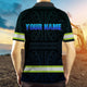 Gradient Blue Neon Hawaii Hi-Vis Polo Shirt