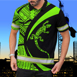 Hi Vis Polo Shirt Reflective Tapes Green Neon Hawaii
