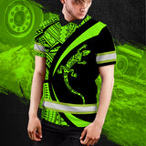 Hi Vis Polo Shirt Reflective Tapes Green Neon Hawaii