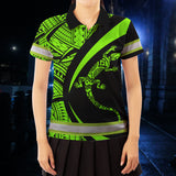 Hi Vis Polo Shirt Reflective Tapes Green Neon Hawaii