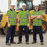Hi Vis Polo Shirt Reflective Tapes Green Neon Grey Protea Custom Name Safety Workwear For Workers, Truckers, Operators