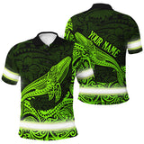 Hi Vis Polo Shirt Reflective Tapes Green Neon Hawaii Whale