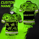 Hi Vis Polo Shirt Reflective Tapes Green Neon Hawaiian Polynesian Tribal