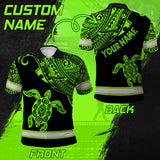 Hi Vis Polo Shirt Reflective Tapes Green Neon Turtle Hawaii Custom Name