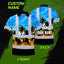 Light Blue Coconut Tree Hi-Vis Polo Shirt