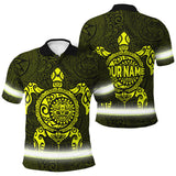 Hi Vis Polo Shirt Reflective Tapes Lime Neon Hawaii Turtle Custom Name