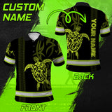 Hi Vis Polo Shirt Reflective Tapes Lime Neon Hawaiian Polynesian Tribal