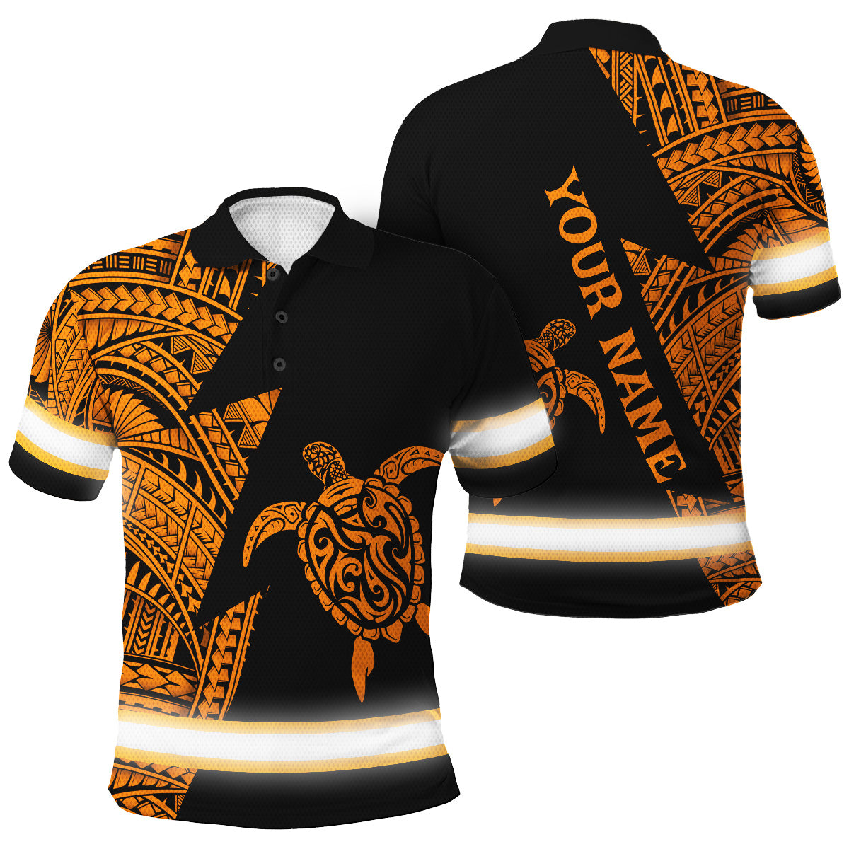 Hi Vis Polo Shirt Reflective Tapes Orange Neon Turtle Hawaii