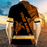 Hi Vis Polo Shirt Reflective Tapes Orange Neon Turtle Hawaii