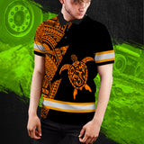 Hi Vis Polo Shirt Reflective Tapes Orange Neon Turtle Hawaii