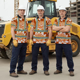Hi Vis Polo Shirt Reflective Tapes Orange Neon White Protea Custom Name Safety Workwear For Workers, Truckers, Operators